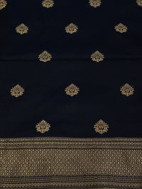 Handwoven Ink Blue Banarasi Katan Silk Suit