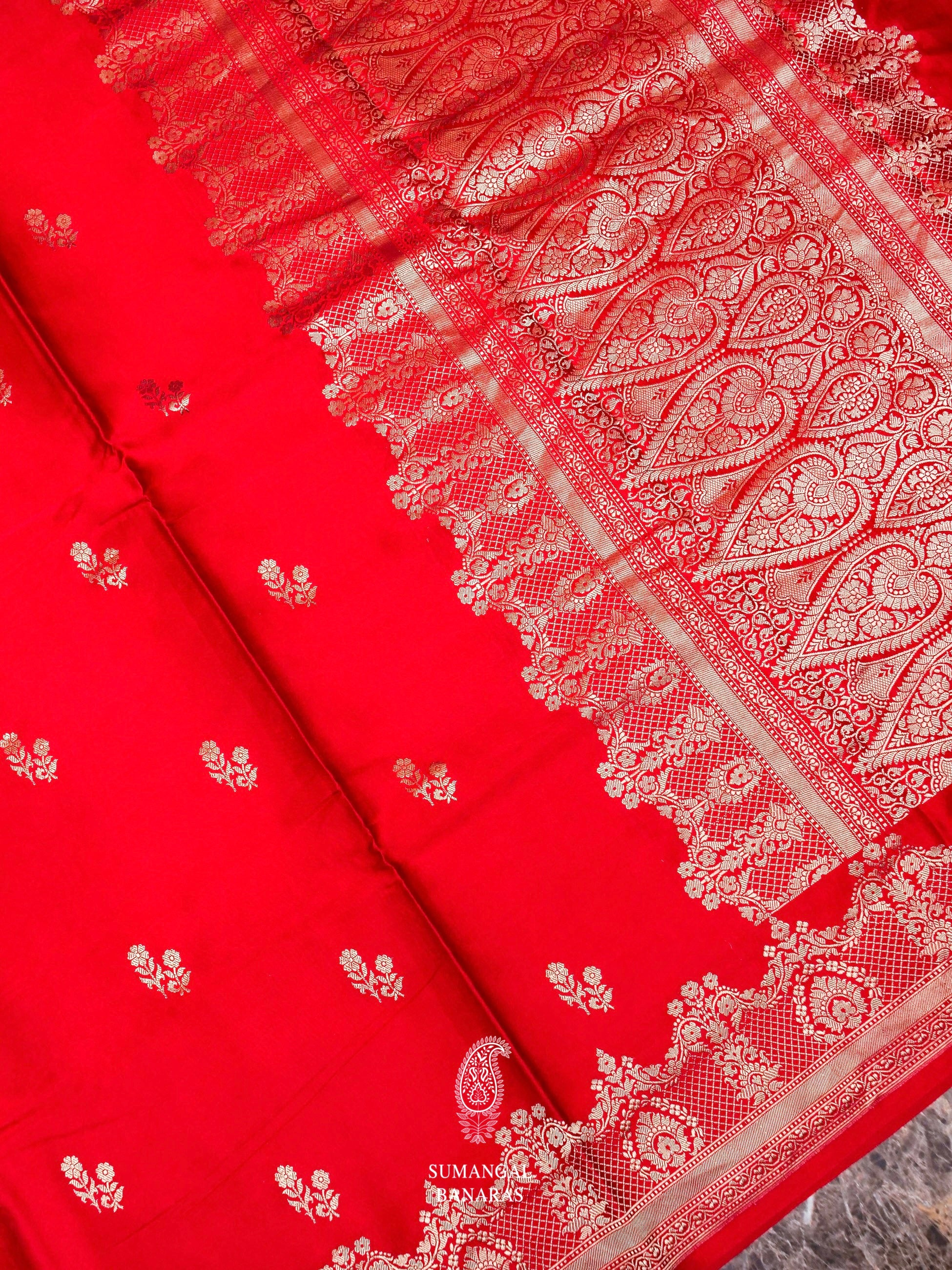 Banarasi Pure Katan Silk Saree in Red : SGWA7