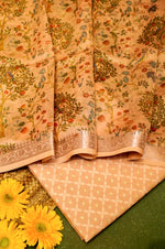 Designer Pastel Orange Chanderi Silk Suit