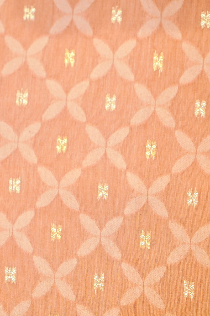 Designer Pastel Orange Chanderi Silk Suit