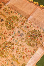 Designer Pastel Orange Chanderi Silk Suit