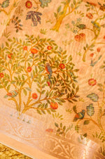 Designer Pastel Orange Chanderi Silk Suit