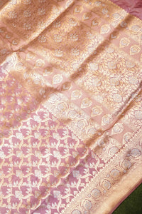 Handwoven Mauve Banarasi Katan Silk Saree