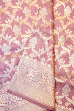 Handwoven Mauve Banarasi Katan Silk Saree