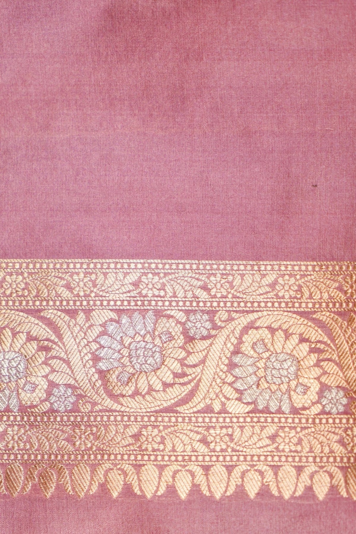 Handwoven Mauve Banarasi Katan Silk Saree