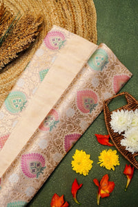 Handwoven Off White Banarasi Katan Silk Saree