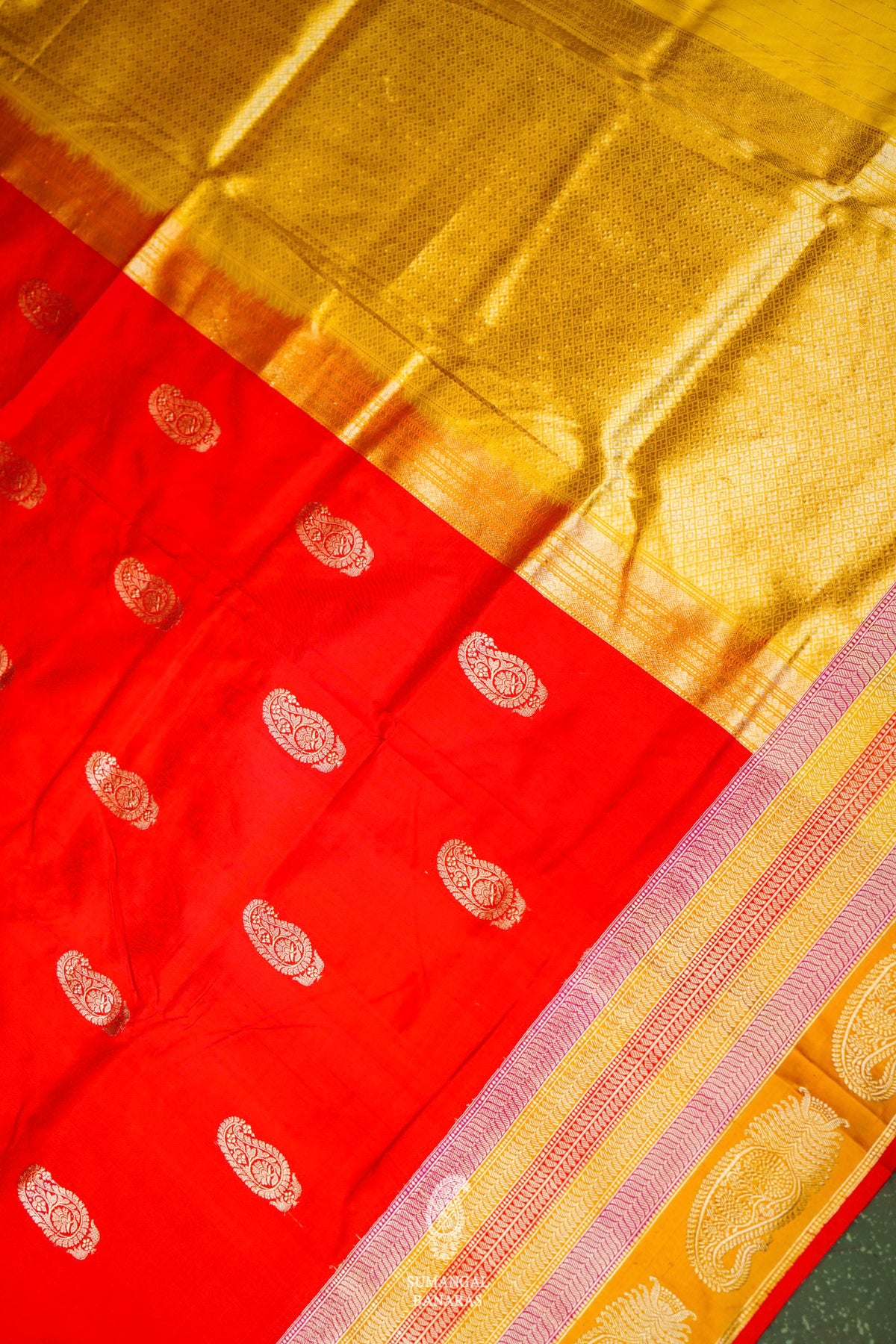 Handwoven Red Banarasi Katan Silk Saree