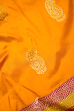 Handwoven Yellow Banarasi Katan Silk Saree