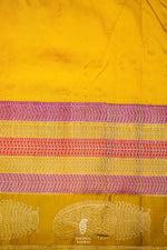 Handwoven Yellow Banarasi Katan Silk Saree