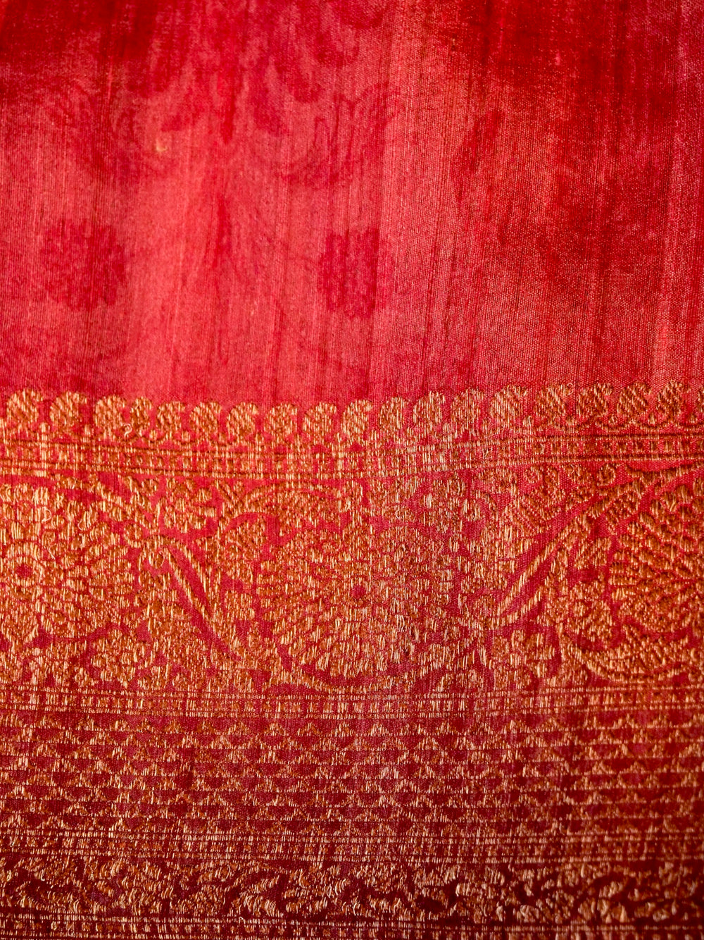 Handwoven Beige Banarasi Tussar Silk Saree