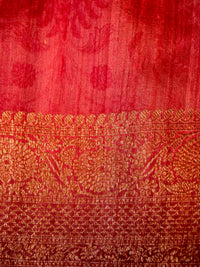 Handwoven Beige Banarasi Tussar Silk Saree