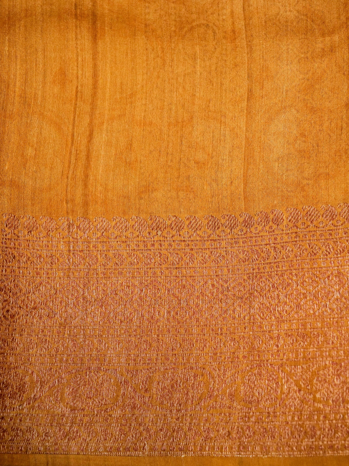 Handwoven Yellow Banarasi Tussar Silk Saree