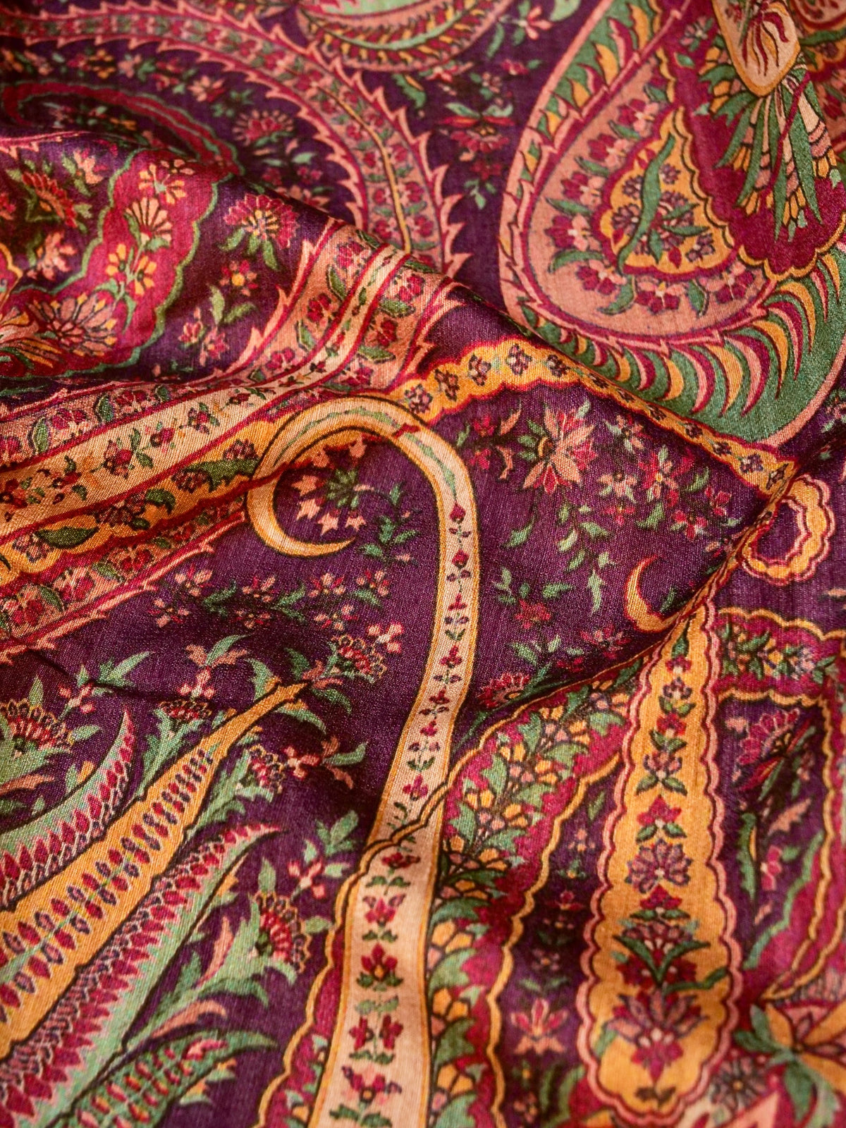 Handwoven Magenta Banarasi Tussar Silk Saree