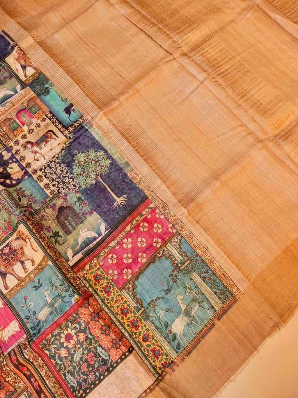 Handwoven Multi Color Banarasi Tussar Silk Saree