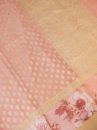 Handwoven Pink Banarasi Khaddi Georgette  Saree