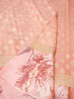 Handwoven Pink Banarasi Khaddi Georgette  Saree