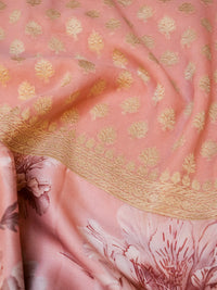 Handwoven Pink Banarasi Khaddi Georgette  Saree