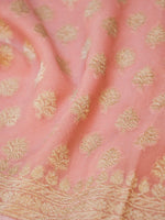 Handwoven Pink Banarasi Khaddi Georgette  Saree