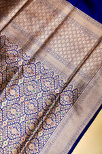 Handwoven Blue Banarasi Katan Silk Saree