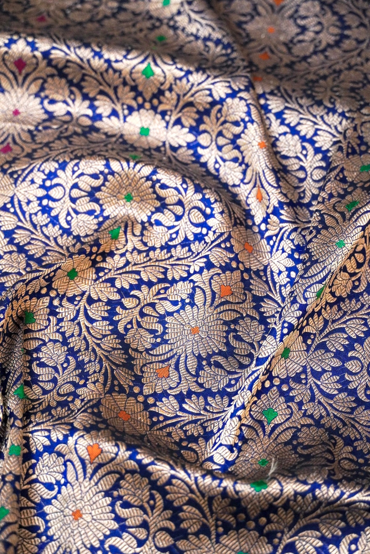 Handwoven Blue Banarasi Katan Silk Saree