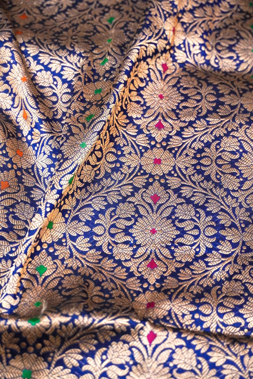 Handwoven Blue Banarasi Katan Silk Saree