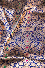 Handwoven Blue Banarasi Katan Silk Saree