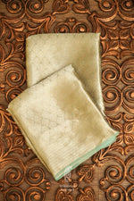 Handwoven Banarsi Fusion Green Tissue Silk Saree