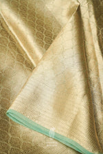 Handwoven Banarsi Fusion Green Tissue Silk Saree