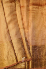 Handwoven Banarsi Rose Gold Tissue Silk Saree