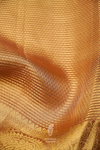 Handwoven Banarsi Rose Gold Tissue Silk Saree