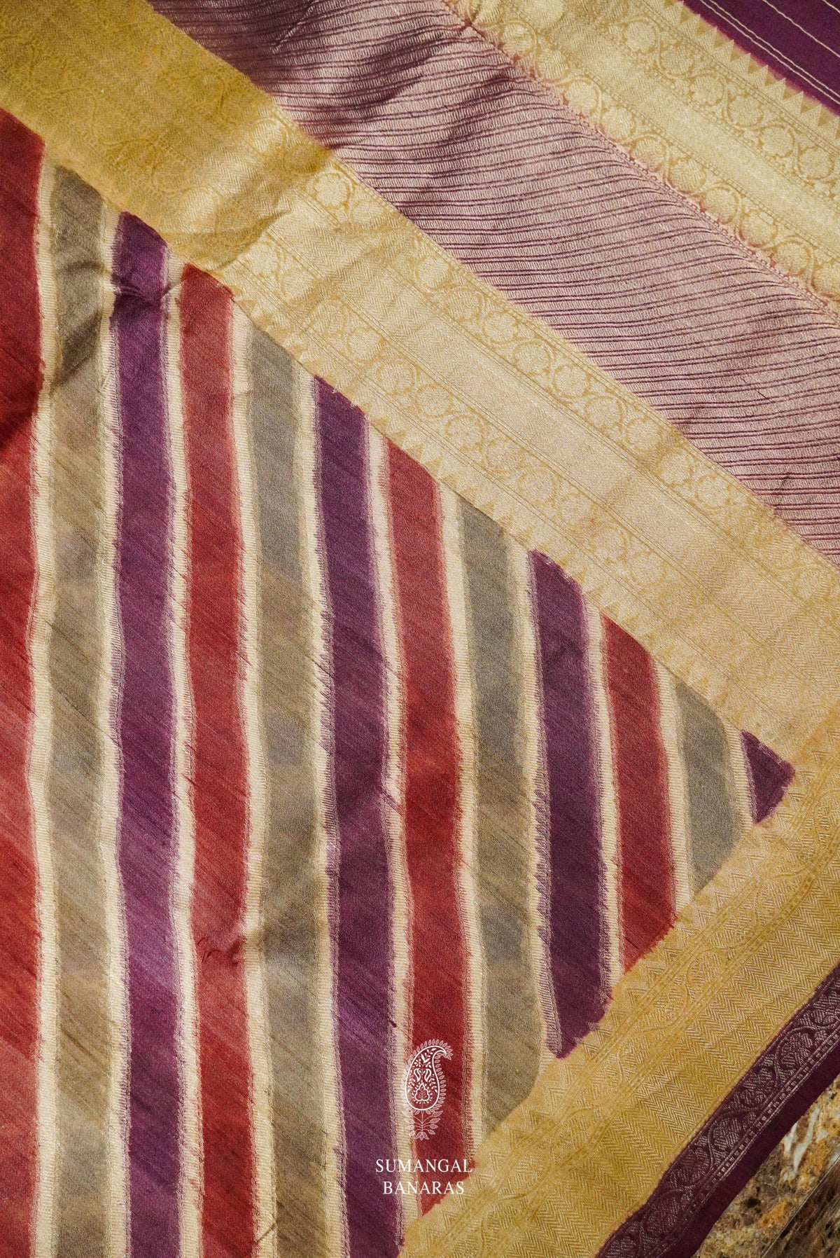 Handwoven Rangkat Banarasi Tussar Silk Saree