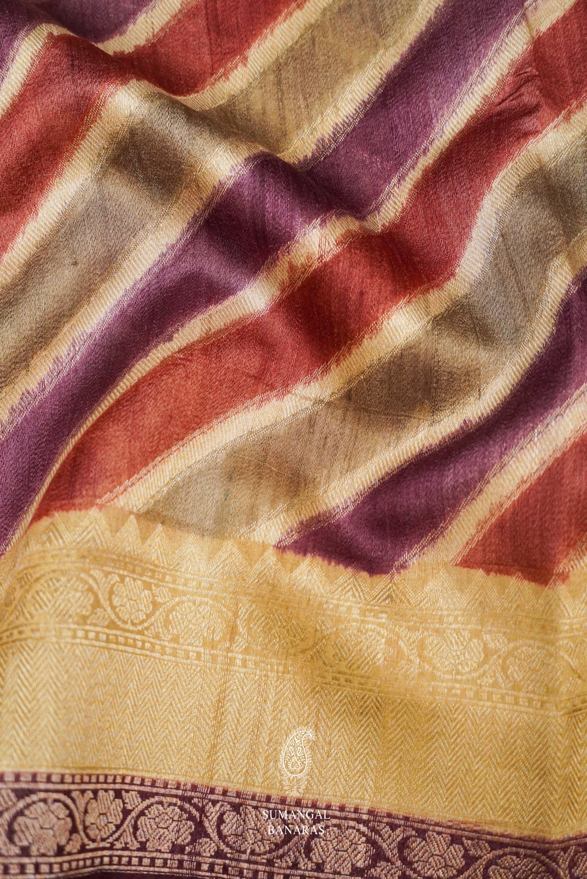Handwoven Rangkat Banarasi Tussar Silk Saree