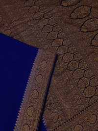 Handwoven Royal Blue Banarasi Crepe Silk Saree