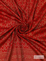 Designer Red Crepe Silk Saree