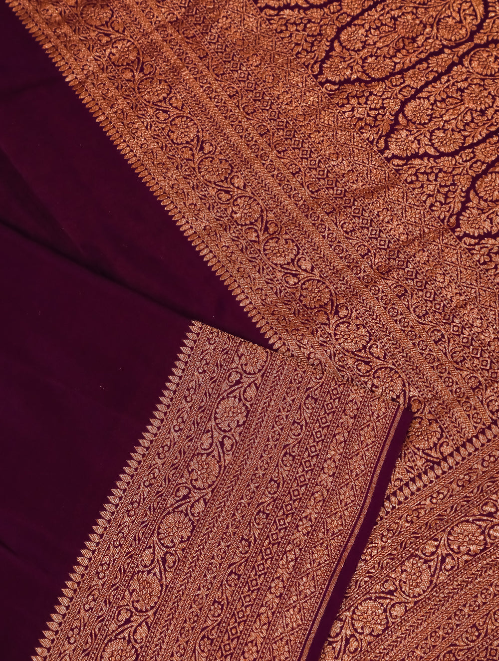 Handwoven Purple Banarasi Crepe Silk Saree