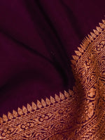 Handwoven Purple Banarasi Crepe Silk Saree