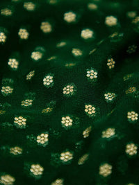 Handwoven Green Banarasi Khaddi Georgette Saree
