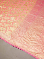 Handwoven Baby Pink Banarasi Khaddi Georgette Saree