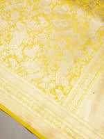 Handwoven Yellow Banarasi Katan Silk Saree