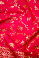 Handwoven Pink Banarasi Crape Georgette Saree