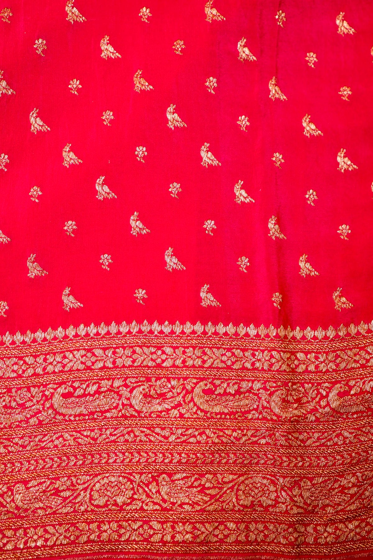 Handwoven Pink Banarasi Crape Georgette Saree