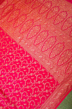 Handwoven Pink Banarasi Crape Georgette Saree