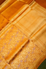 Handwoven Yellow Banarasi Katan Silk Saree