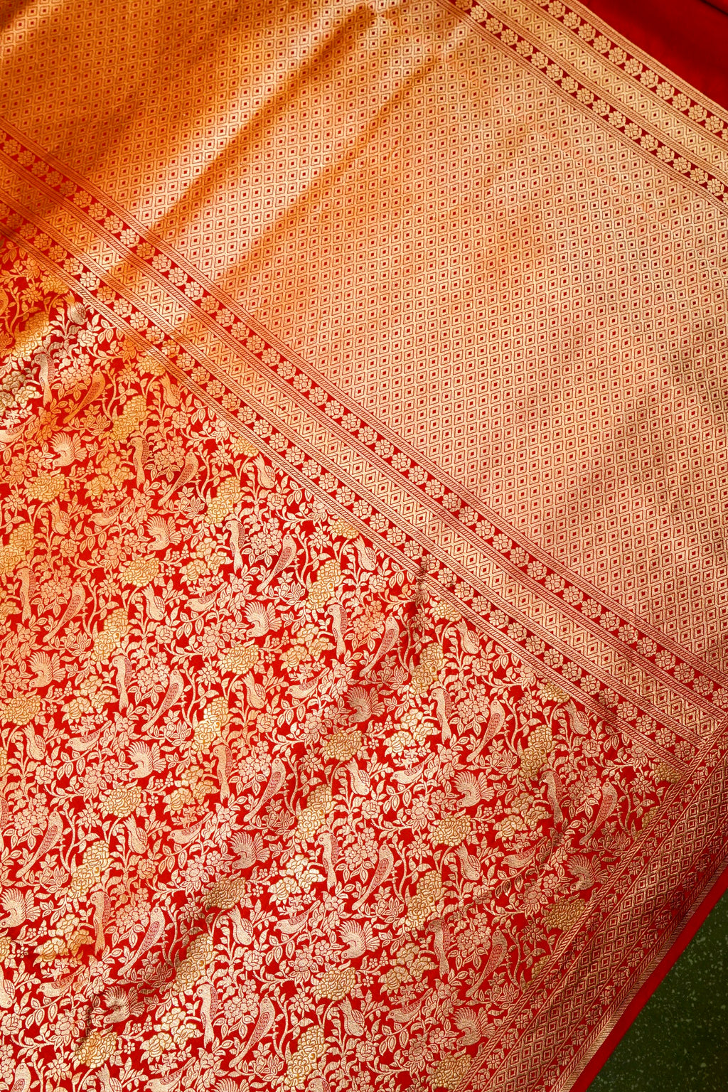 Handwoven Red Banarasi Katan Silk Saree