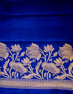 Handwoven Royal Blue Banarasi Mashru Silk Saree