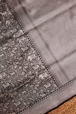 Handwoven Black Banarasi Katan Silk Saree