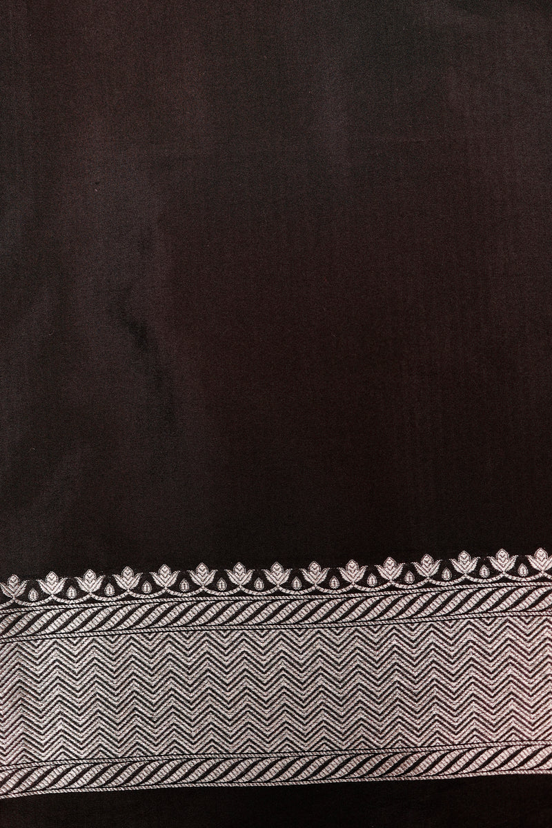 Handwoven Black Banarasi Katan Silk Saree