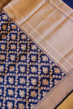 Handwoven Royal Blue Banarasi Katan Silk Saree