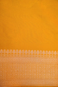 Handwoven Yellow  Banarasi Katan Silk Saree