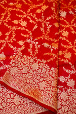 Handwoven Red Banarasi Katan Silk Saree